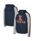 ფოტო #1 პროდუქტის Big Boys Navy Illinois Fighting Illini Ned Raglan Long Sleeve Hooded T-shirt