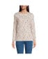 ფოტო #1 პროდუქტის Women's Tall Relaxed Supima Cotton Long Sleeve Crew Neck T-Shirt