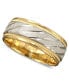 Men's 14k Gold and 14k White Gold Ring, Spiral Dome Band