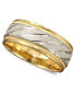 ფოტო #1 პროდუქტის Men's 14k Gold and 14k White Gold Ring, Spiral Dome Band