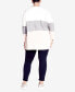 Фото #4 товара Plus Size Sadie Colorblock V-neck Sweater