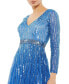 ფოტო #3 პროდუქტის Women's Long Sleeve Tea Length Dress