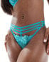 Фото #1 товара Hunkemoller Eros stappy thong with floral embroidery in blue