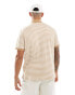 Polo Ralph Lauren icon logo strip pima cotton polo classic oversized fit in camel/white