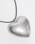 Фото #2 товара ASOS DESIGN pendant necklace with large puff heart detail in silver tone