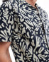 Farah printed short sleeve shirt in navy