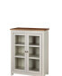 Фото #1 товара Savannah Pie Safe Cabinet, Ivory with Natural Wood Top