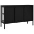 Sideboard OLIS Stahl und Glas Schwarz