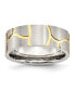 Фото #1 товара Stainless Steel Brushed Yellow IP-plated 8mm Grooved Band Ring