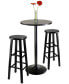 Фото #2 товара 3-Piece Round Black Pub Table with Two 29" Wood Stool Square Legs