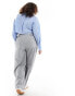 Фото #9 товара ASOS DESIGN Curve wide leg tailored dad trouser in grey