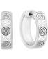 ფოტო #1 პროდუქტის EFFY® Diamond Mini Cluster Small Huggie Hoop Earrings (1/20 ct. t.w.) in Sterling Silver, 0.67"