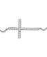 ფოტო #1 პროდუქტის Diamond Sideways Cross Bolo Bracelet (1/6 ct. t.w.) in 14k White Gold, Created for Macy's