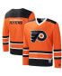 Фото #1 товара Men's Orange, Black Philadelphia Flyers Cross Check Jersey V-Neck Long Sleeve T-shirt