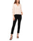 ფოტო #3 პროდუქტის Women's Pin Tuck Detail Sleeve Button Front Blouse