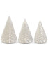 K&K Interiors Set Of 3 Embossed Silver Mercury Glass Led Trees Silver