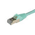 Фото #8 товара StarTech.com 0.50m CAT6a Ethernet Cable - 10 Gigabit Shielded Snagless RJ45 100W PoE Patch Cord - 10GbE STP Network Cable w/Strain Relief - Aqua Fluke Tested/Wiring is UL Certified/TIA - 0.5 m - Cat6a - U/FTP (STP) - RJ-45 - RJ-45