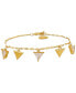 Фото #2 товара 14k Gold-Plated & Cubic Zirconia Triangle Charm Bracelet