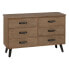 Sideboard PAUL Black Natural 120 x 41 x 77 cm