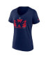 Фото #3 товара Women's Navy Washington Capitals Authentic Pro Core Collection Secondary Logo V-Neck T-shirt
