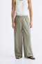 Wide-leg striped trousers