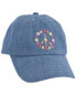 Kid Peace Sign Chambray Baseball Cap 4-7