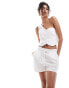 Фото #1 товара Bershka linen shorts co-ord in white