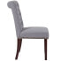 Фото #1 товара Hercules Series Light Gray Fabric Parsons Chair With Rolled Back, Accent Nail Trim And Walnut Finish