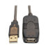 Фото #1 товара Tripp U026-025 USB 2.0 Active Extension Repeater Cable (A M/F) - 25 ft. (7.62 m) - 7.62 m - USB A - USB A - USB 2.0 - Male/Female - Black