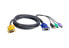 ATEN PS/2 USB KVM Cable 3m - 3 m - PS/2 - PS/2 - VGA - Black - 2 x PS/2 - USB A - HDB-15