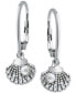 ფოტო #1 პროდუქტის Freshwater Pearl (3mm) & Cubic Zirconia Shell Leverback Drop Earrings in Sterling Silver, Created for Macy's
