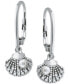 Фото #1 товара Freshwater Pearl (3mm) & Cubic Zirconia Shell Leverback Drop Earrings in Sterling Silver, Created for Macy's