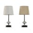 Desk lamp Home ESPRIT White Beige Metal Porcelain 20 W 220 V 17,5 x 17,5 x 35 cm (2 Units)