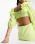 Фото #8 товара Nobody's Child Dani puff sleeve cut out midaxi dress in lime
