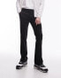 Topman straight flare trousers in black