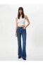 Фото #3 товара İspanyol Paça Kot Pantolon Dar Kesim Yüksek Bel Esnek Pamuklu - Victoria Flare Jeans