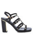 Women's Heeled Sandals With Gold Studs By Black