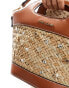 River Island embellished raffia basket bag in light brown