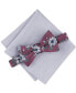 Фото #1 товара Men's Sondley Floral Bow Tie & Soli Pocket Square Set, Created for Macy's