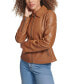 Women's Faux Leather Laydown Collar Jacket