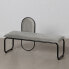 Bench 110 x 40 x 68 cm Synthetic Fabric Grey Metal