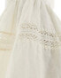 Фото #2 товара Cotton On maxi prairie skirt with lace trim detail in stone