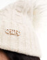 River Island cable knit pom beanie in cream