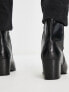 Фото #4 товара ASOS DESIGN heeled chelsea boot in black faux suede with flame diamante detail