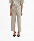 ფოტო #1 პროდუქტის Women's Linen-Blend Elastic Waist Trousers