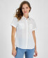 Фото #1 товара Women's Short-Sleeve Button-Front Shirt