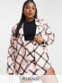 Фото #1 товара The Frolic Plus check print blazer co-ord in pale pink