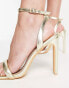 Фото #3 товара Glamorous Wide Fit strappy heel sandals in gold