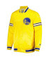 Фото #3 товара Men's Gold Golden State Warriors Slider Satin Full-Snap Varsity Jacket