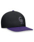 Фото #2 товара Men's Black/Purple Colorado Rockies Evergreen Two-Tone Snapback Hat